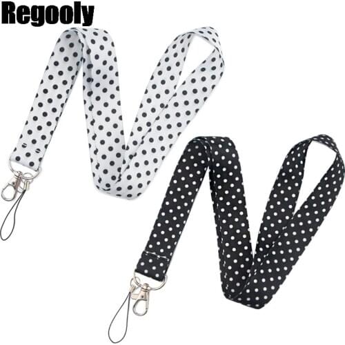 Wave point Neck keychain necklace webbings ribbons Anime Cartoon Neck Strap Lanyard ID badge holder Keychain Lanyards couples