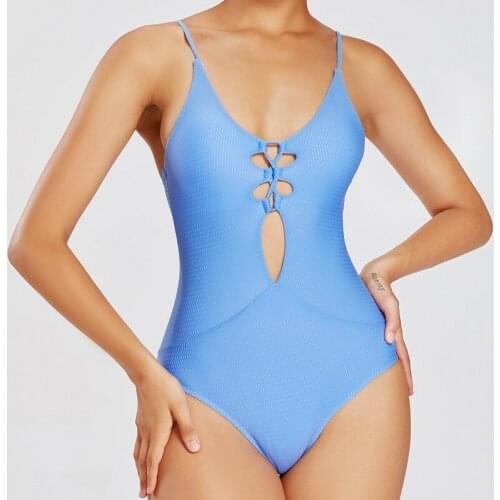 Womens Bikini Sexy Hollow Out One Piece Swimsuit Bandage Swimwear Women High Cut Beach Bathing Suit Monokini Swimsuit Swim Wear