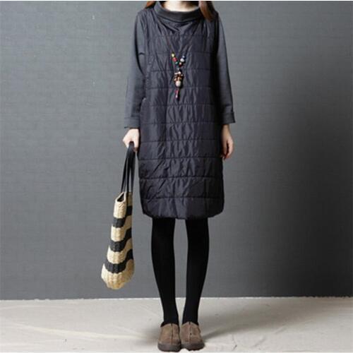 Women Full Sleeves Cotton Coat Plus Size M-7XL Vintage Patchwork Loose Long Coat Women Casual Autumn Winter Coat vestidos