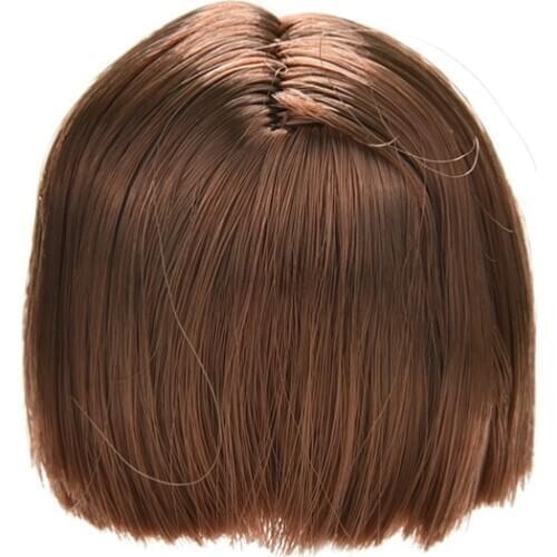 1 Piece Fashion Flaxen Short Hair Doll Head Students Head Wigs For for