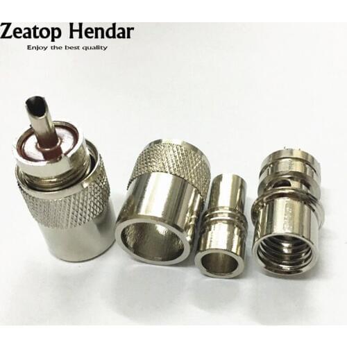 10Pcs Brass UHF PL-259 Male Solder RF Connector Plug for RG8 Coaxial Cable Adapter