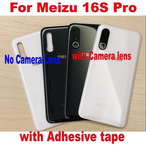 100% Fit Best Back Battery Cover Housing Door Rear Case + Camera Frame Glass Lens For Meizu 16S Pro with STICKER Adhesive