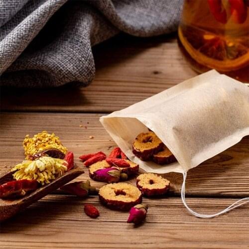 1000 Pcs Biodegradable Paper Teabags Drawstring Eco-Friendly Tea Bag Filter Tea Bags for Loose Leaf Tea Powder Herbs
