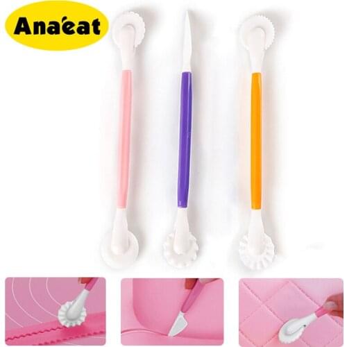 ANAEAT 3pcs/Set Fondant Cake Decorating Modelling Tools Flower Decoration Pen Chocolate Pastry Carving Cutter Baking