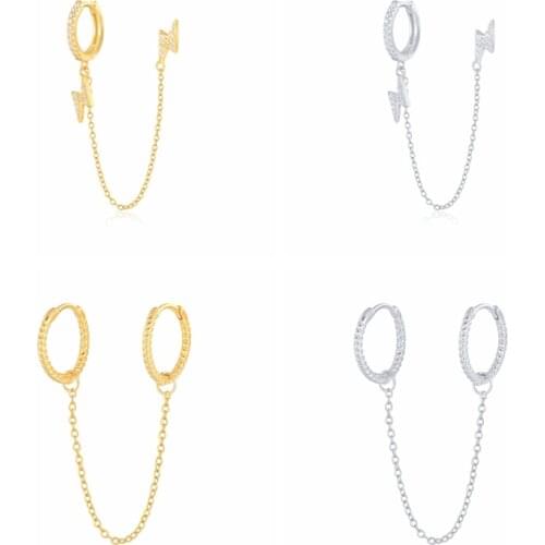 CANNER 925 Sterling Silver Earrings Double Use Lightning Zircon Earrings For Mothers Day Gift 2021 Trend Moucle Oreille Femme