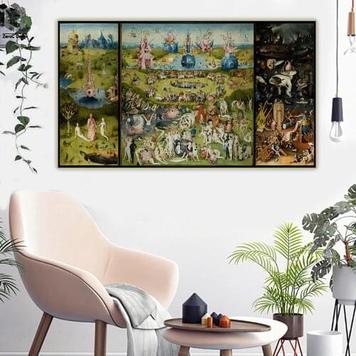 Citon Hieronymus Bosch《The Garden of Earthly Delights》Canvas Oil Painting Artwork Picture Wall Background Home Decoration