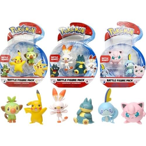Genuine Pokemon Toys New Sword and Shield Battle Figure 2 Pack 2 Inches for Kids Gifts