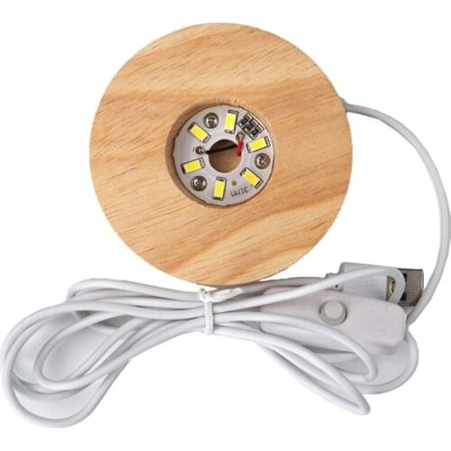 Crystal Ball LED Night Lights Epoxy Resin Mold Home Decoration Silicone Mold Wooden LED Lighted Base Dried Dandelion