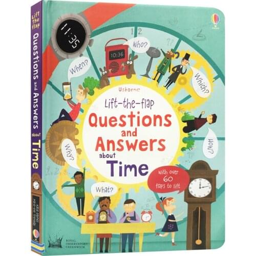Usborne Questions and Answers about Time English 3D Flap Picture Book Children Time Knowledge Encyclopedia Reading Books