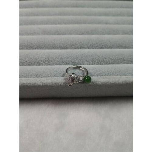 Koraba Womens 925 Sterling Silver Natural Jade Band Ring for Women Jewelry Wedding Bands Classic