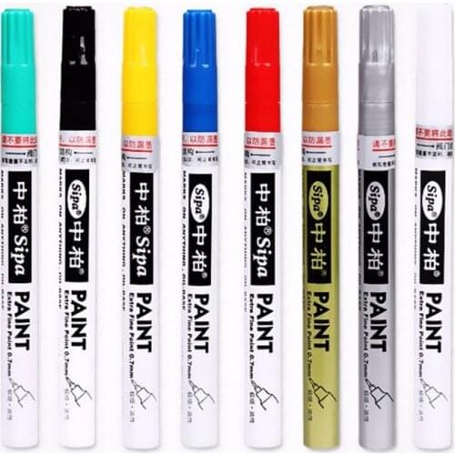 8 Colors Paint Marker Antifading Car Tire Tread CD Metal Permanent Paint Marker Graffiti Oily Stationery Marker DIY Paint Pens