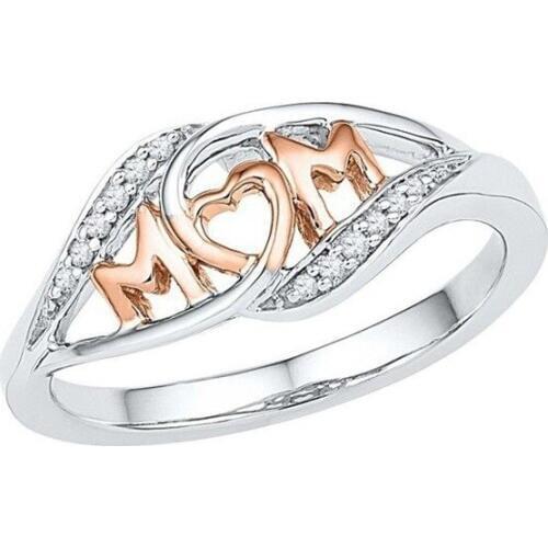 Copper Rose Gold Color MOM Letter silver color Ring Fashion Simple Lovely Ring for Woman Mothers Day Gift Hot New