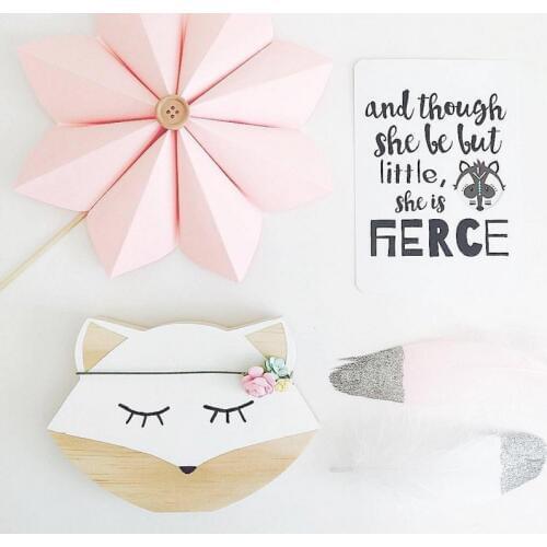 Fashion Fairy Children Kids Room Miniatures Decoration Cute Wooden Little fox Home decorative Photography Art Decor