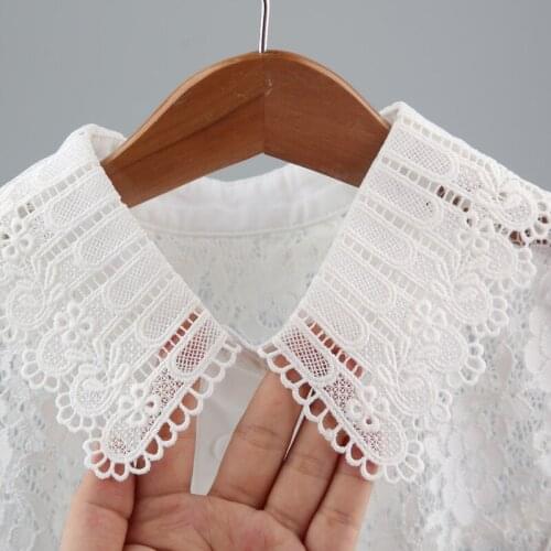 Fashion White Fake Collars for Womens Shirt Detachable Collar False Collar Lapel Turn Down Blouse Top Tie Sweater Accessories