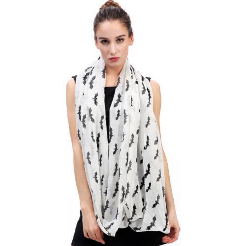 Fashion Bat Animal Print Infinity Cowl Scarf Snood Halloween Gift Womens Accessories