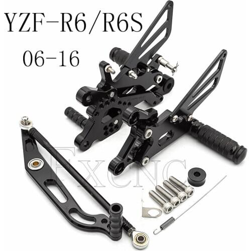 Motorcycle Aluminum Rearset Footpeg For Yamaha YZF R6 YZF-R6 YZFR6 2006-2016 CNC Adjustable Foot Pegs Pedal Rearsets Footrest