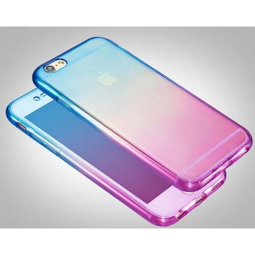 For iPhone 7 6s Cases Protect Rainbow 360 TPU Silicone Flexible Soft full Body Protective Case Cover for 6 7 Plus 5 5s 5SE