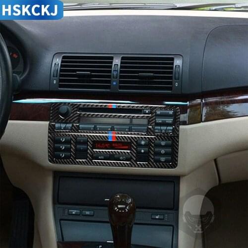 For BMW 3 Series E46 1998-2005 Multiple Colors Carbon Fiber Stickers Central Control AC Panel Button Frame Interiors Accessories