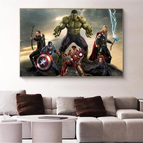 Marvel Heroes Thor Captain America The Avengers Wall Art Posters and Print Canvas Painting Wall Art Picture for Living Room