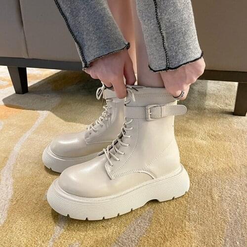 2021 New Martin Boots British Womens Boots High Quality Fashion Boots Internal Increase Platform Boots Lace-up Short Boots