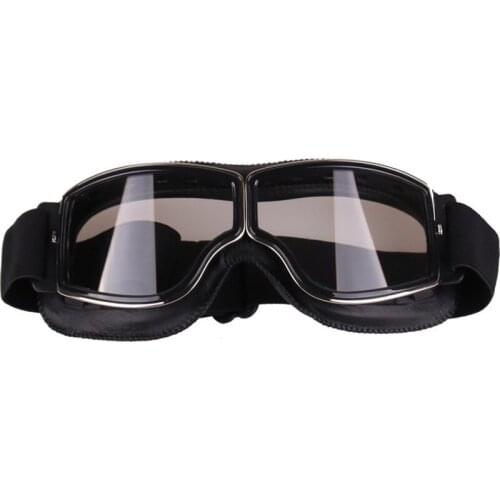 New Vintage Goggles Motorcycle Leather Goggles Glasses Cruiser Folding Goggles 4 Color Lens Outdoor Windshield
