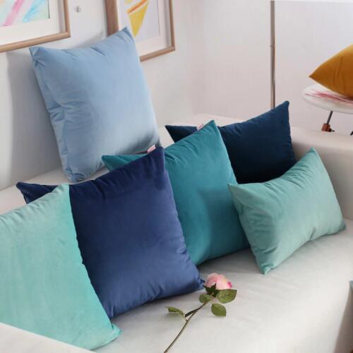 Solid Pillow Covers Soft Velvet Navy Coffee Purple Cushion Cover Home Decorative For Sofa Bed Chair 45x45cm 60x60cm
