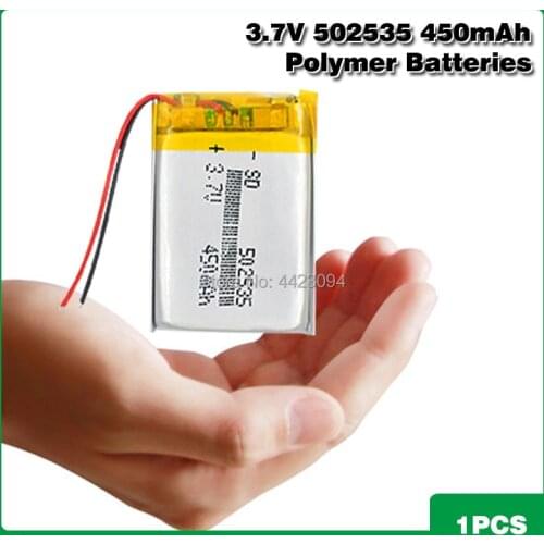502535 3.7V 450mAh Rechargeable Li Polymer Lithium Battery For PSP PDA GPS DVD Car Keys MID POS Electric Toys