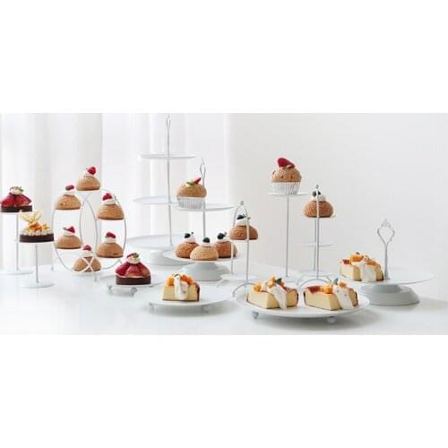 European Style Cake Stand Metal Afternoon Tea Dessert Candy Snack Fruit Cake Display Stand Wedding Platos Kitchen Supplies DG50T