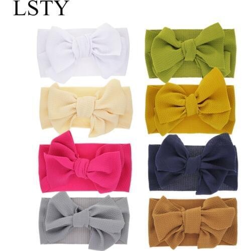 Big Bow headband Kid Girls Stretch Headwraps Toddler Headwrap DIY Stretch Fabric Children Headbands Over Sized Bow Kids Turban