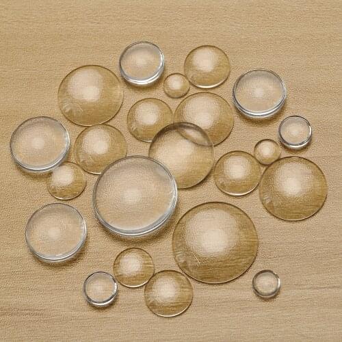 50pcs Clear Glass Cabochon 12 18 20 25 30mm For DIY Jewelry Making Accessories Round Transparent Cameo Flat Back Photo Patch