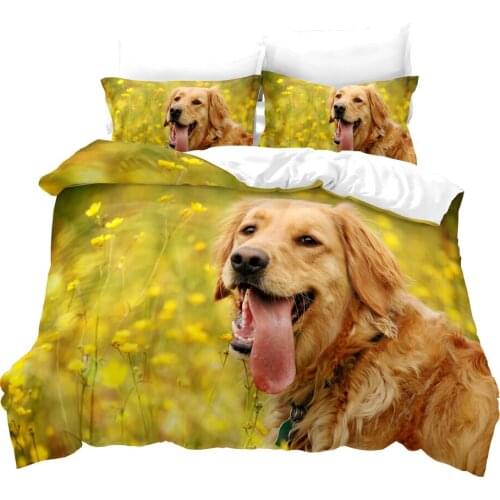 Dropshipping SINGLE only 1 Pillowcase Bedding For Boys Duvet Cover Set Bedding Dog N57 Animal Cartoon Christmas Single size