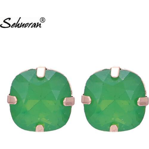 Sehuoran Crystal Trendy Big Oorbellen Boho Stud Earrings For Women Wedding Earrings Fashion Jewelry Aretes De Mujer Wholesale