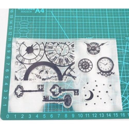 Clock Key Silicone Clear Seal Stamp DIY Scrapbooking Embossing Photo Album Decorative Paper Card Craft Art Handmade Gift