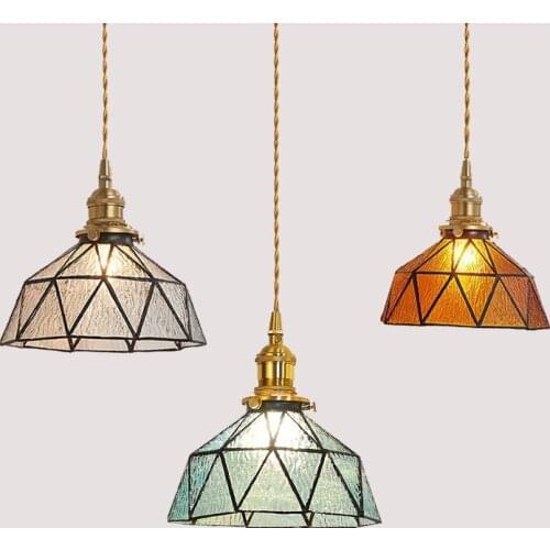Tiffany Glass Pendant Lights Indoor Lighting Home Decor Dinning Room Hanging Lamp Kitchen Chandelier Ceiling Suspension Fixture