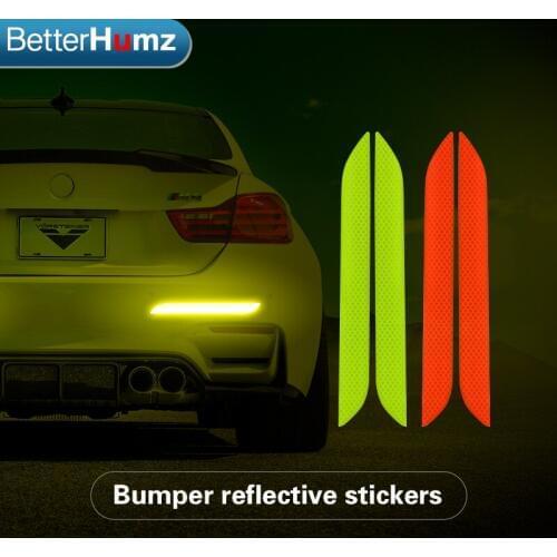 Betterhumz for audi Car Trunk Tail Safety Warning Reflective Stickers 2pcs Car Lighting Luminous Reflector Rear Decal sticker