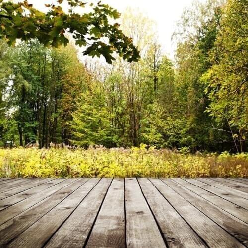 VinylBDS Fond Photographie Wood Floor Green Natural Scenes Photos For Outdoor Wedding Backdrops Studio