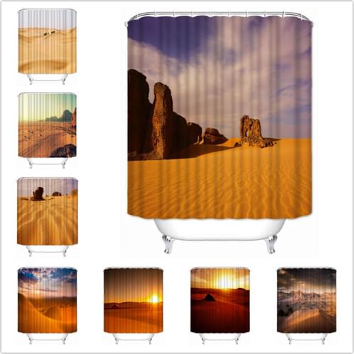 Musife Custom Desert Shower Curtain Waterproof Polyester Fabric Bathroom With Hooks DIY Home Decor