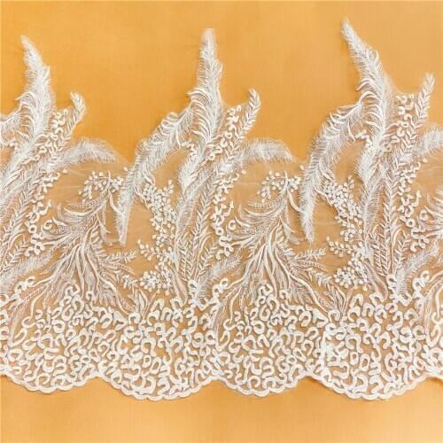 2020 New High-end Wedding Dress Special Lace Accessories Feather Sequin Lace Lace