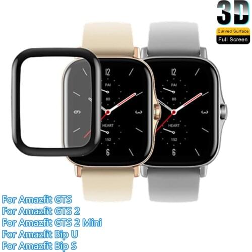 1/2 pcs Full Screen Protector 3D Curved Edge Film For Huami Amazfit GTS 2 Mini/Bip U/S/Lite/Pro/GTS2 Smart Watch Film(Not Glass)