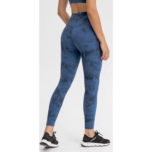 2021 Hot Sale Fitness Female Full Length Leggings Tie Dye Running Pants Comfortable And Formfitting Yoga Pants