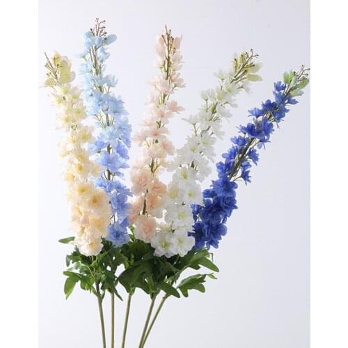 1Pc Artificial Flower Natural Home Decor Lightweight Branch Leaf Fake Delphinium Flower for Wedding Festival Decor Ornaments