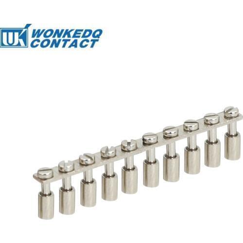 10Pcs FBI10-4 Fixed Bridge For UK1.5N UK 1.5 Electrical Connector Din Rail Terminal Block Accessories FBI 10-4 Wiring Jumpers