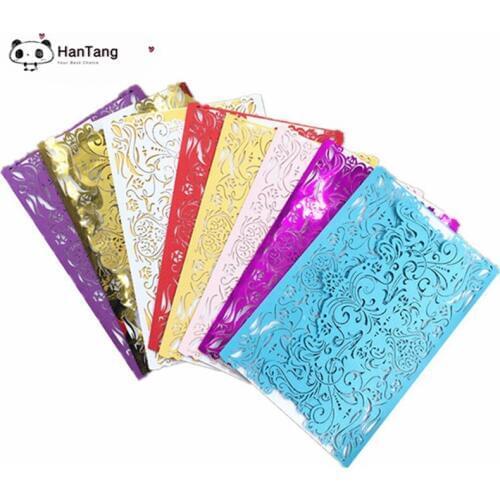 12*18cm 10Pcs Hollow Laser Cut Luxury Flora Wedding Invitations Card Elegant Lace Favor Wedding Event Party Supplies 6Z-SH073