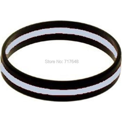 1000pcs THIN BLACK SILVER THIN LINE wristband silicone bracelets free shipping by FEDEX express