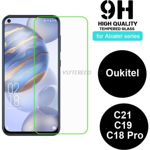 2-1Pcs Tempered Glass for Oukitel C21 GLASS Screen Protecto 9D Protective Glass on Pelicula de vidro Oukitel C21 6.4" Phone Film