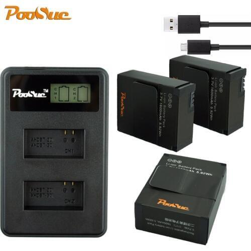 3Pcs AHDBT-301 AHDBT 301 302 For GoPro Hero 3 /3+ batteries + LED Dual Charger, Go Pro Hero 3 plus action camera Batterie
