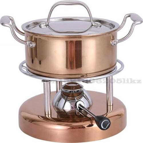 304 Stainless Steel Copper-colored Fire Boiler One Person One Pot Adjustable Firepower Butane Gas Stove Home Outdoor Boiler Suit