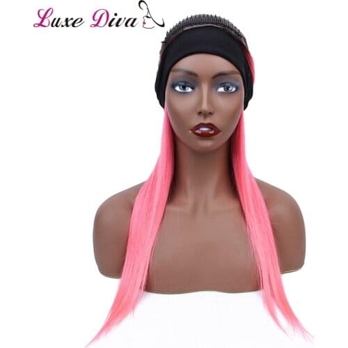 360 Headband wig Colorfull Wigs Brazilian Human Hair Wigs 1b Pink long Wigs for Women