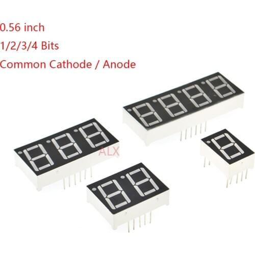 5PCS 0.56inch 7 Segment 1/2/3/4 bit Red Digital Tube Common Cathode/ Anode LED Digit Display 0.56 inch 1bit/2bit/3bit/4bit