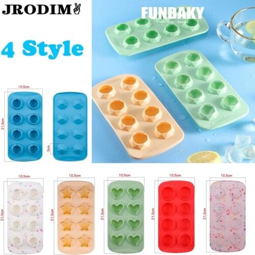 Diamond Silicone Ice Cube Moulds Ice Cube Tray 8 Grids DIY Ice Maker Summer Cold Drink Ice Cream Mould Kitchen Bar Tools Acces